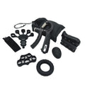 Black hand and finger exerciser set on a white background