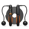 Digital jump rope with black and orange design on a white background