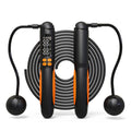 Digital jump rope with black and orange design on a white background