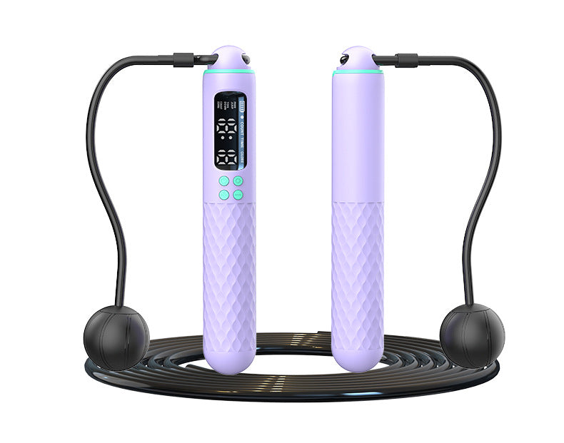 Purple digital jump rope on a white background
